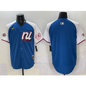 MLB Nationals Blank Blue Alternate 2025 All Star Nike Cool Base Men Jersey
