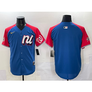 MLB Nationals Blank Blue Red Alternate 2025 All Star Nike Cool Base Men Jersey