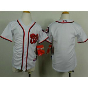 MLB Nationals Blank White Cool Base Youth Jersey