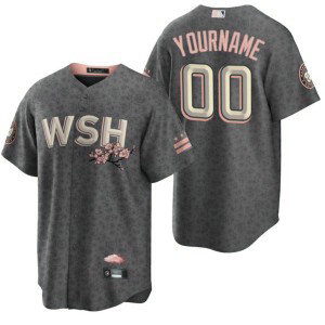 MLB Nationals Customized 2022 Gray City Connect Cherry Blossom Nike Cool Base Men Jersey