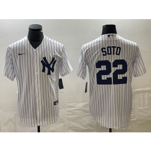 MLB New York Yankees 22 Soto White Nike Cool Base Men Jersey