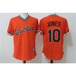 MLB Orioles 10 Adam Jones Orange Cooperstown Cool Base Men Jersey