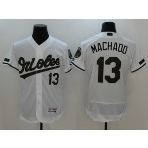 MLB Orioles 13 Manny Machado White 2017 Memorial Day Flexbase Men Jersey