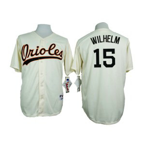 MLB Orioles 15 Hoyt Wilhelm Cream 1954 Turn Back The Clock Throwback Men Jersey