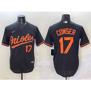 MLB Orioles 17 Cowser Black Nike Cool Base Men Jersey