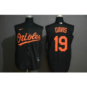 MLB Orioles 19 Chris Davis Black Nike Cool Base Sleeveless Men Jersey