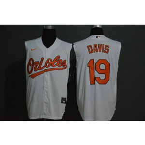 MLB Orioles 19 Chris Davis White Nike Cool Base Sleeveless Men Jersey