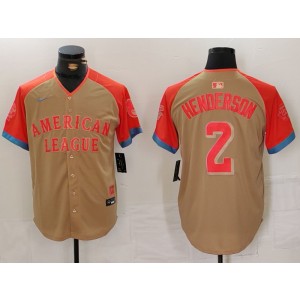 MLB Orioles 2 Henderson Cream 2024 All-Star Nike Cool Base Men Jersey