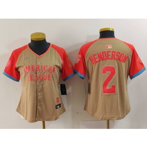 MLB Orioles 2 Henderson Cream 2024 All-Star Nike Cool Base Women Jersey
