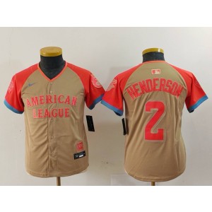 MLB Orioles 2 Henderson Cream 2024 All-Star Nike Cool Base Youth Jersey