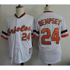 MLB Orioles 24 Rick Dempsey White 1983 Majestic Cooperstown Home Men Jersey
