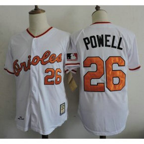 MLB Orioles 26 Boog Powell White 1969 Majestic Cooperstown Home Men Jersey