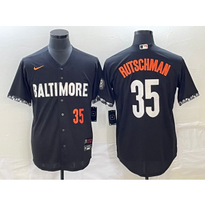 MLB Orioles 35 Adley Rutschman Black 2023 City Connect Nike Cool Base Men Jersey