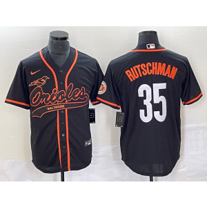 MLB Orioles 35 Adley Rutschman Black Baseball Nike Cool Base Men Jersey