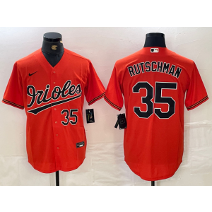 MLB Orioles 35 Adley Rutschman Orange Nike Cool Base Men Jersey