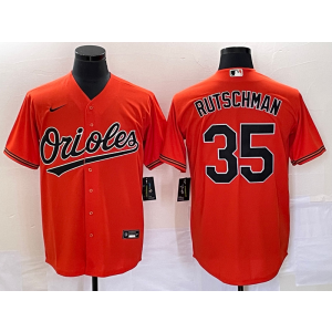 MLB Orioles 35 Adley Rutschman Orange Nike Cool Base Men Jersey