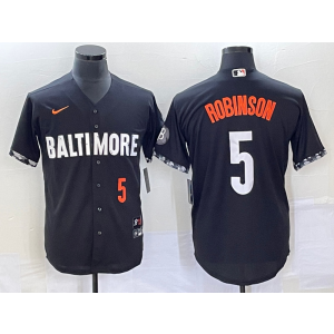 MLB Orioles 5 Brooks Robinson Black 2023 City Connect Nike Cool Base Men Jersey