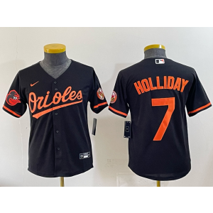 MLB Orioles 7 Jackson Holliday Black Nike Cool Base Youth Jersey