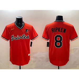 MLB Orioles 8 Cal Ripken Jr. Orange Nike Cool Base Men Jersey