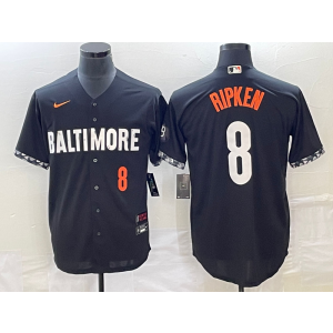 MLB Orioles 8 Cal Ripken Jr Black 2023 City Connect Nike Cool Base Men Jersey