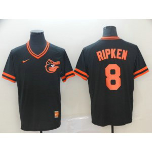MLB Orioles 8 Cal Ripken Jr Black Nike Cooperstown Collection Legend V-Neck Men Jersey
