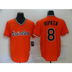 MLB Orioles 8 Cal Ripken Jr Orange 2020 Nike Throwback Men Jersey