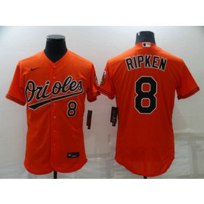 MLB Orioles 8 Cal Ripken Jr Orange Nike Flexbase Men Jersey