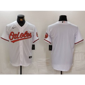 MLB Orioles Blank White Nike Cool Base Men Jersey