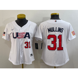 MLB Orioles Cedric Mullins White 2023 World Baseball Classic Women Jersey