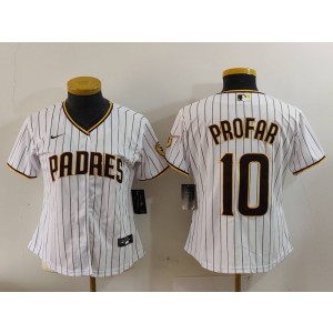MLB Padres 10 Jurickson Profar White Nike Cool Base Women Jersey