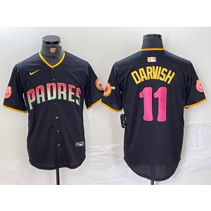MLB Padres 11 Yu Darvish Black Nike Cool Base Men Jersey