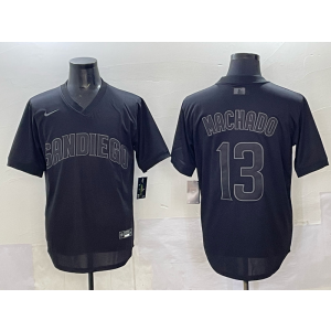 MLB Padres 13 Machado Black Nike Cool Base Men Jersey