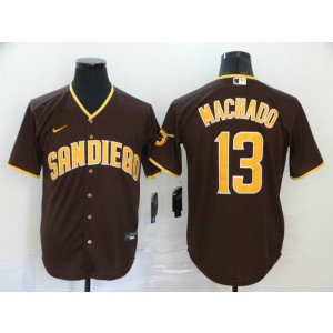MLB Padres 13 Manny Machado Brown 2020 Nike Cool Base Men Jersey