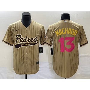 MLB Padres 13 Manny Machado Brown Baseball Nike Cool Base Men Jersey