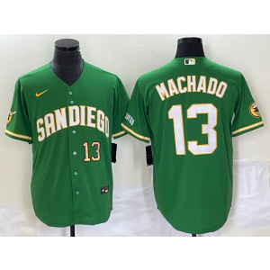 MLB Padres 13 Manny Machado Green Nike Cool Base Men Jersey