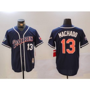 MLB Padres 13 Manny Machado Navy Nike Cool Base Men Jersey