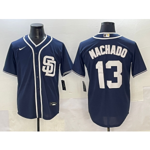 MLB Padres 13 Manny Machado Navy Nike Cool Base Men Jersey