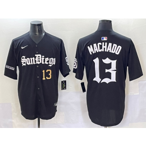 MLB Padres 13 Manny Machado New Black Nike Cool Base Men Jersey
