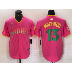 MLB Padres 13 Manny Machado Pink Nike Cool Base Men Jersey