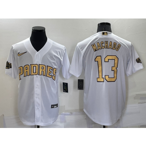 MLB Padres 13 Manny Machado White 2022 All-Star Cool Base Men Jersey
