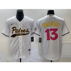 MLB Padres 13 Manny Machado White Baseball Nike Cool Base Men Jersey
