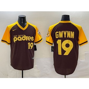 MLB Padres 19 Tony Gwynn Brown Nike Cool Base Men Jersey