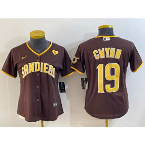 MLB Padres 19 Tony Gwynn Brown Nike Cool Base Youth Jersey
