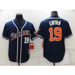 MLB Padres 19 Tony Gwynn Navy Throwback Men Jersey(Run Small)
