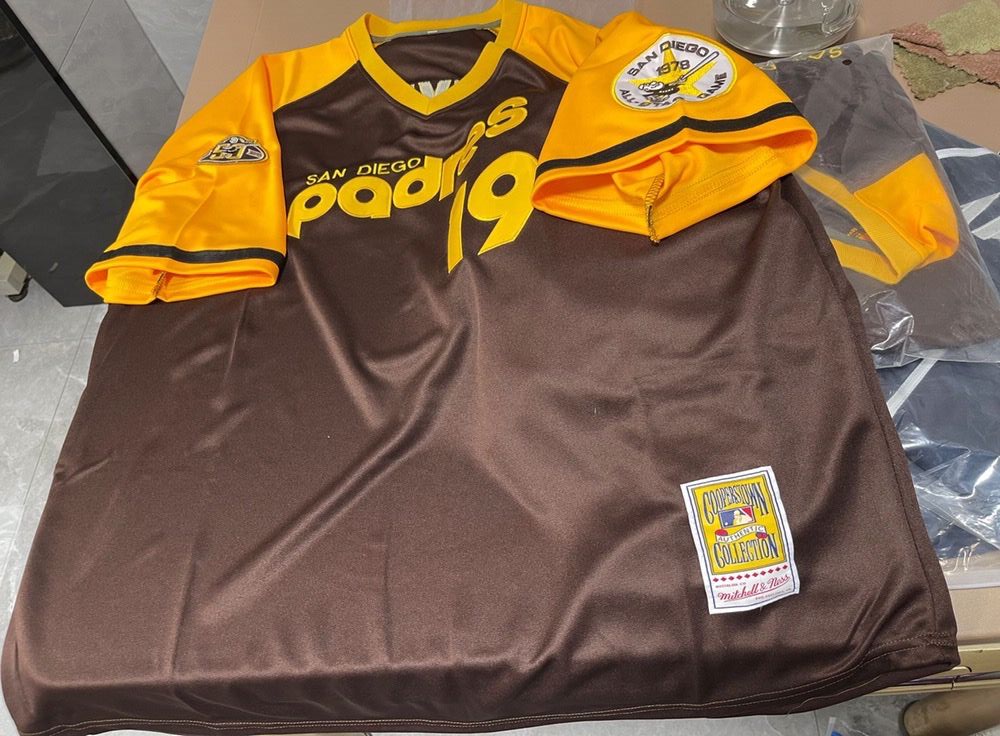 MLB Padres 19 Tony Gwynn 1978 Turn Back The Clock Men Jersey With 1978 All Star pacthes and 50th patches