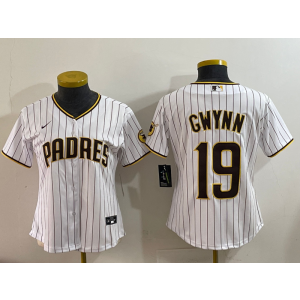 MLB Padres 19 Tony Gwynn White Nike Cool Base Women Jersey
