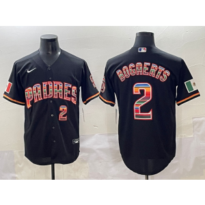 MLB Padres 2 Bogaerts Black Rainbowl Nike Cool Base Men Jersey