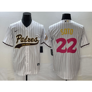 MLB Padres 22 Juan Soto White Baseball Nike Cool Base Men Jersey