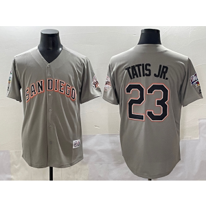 MLB Padres 23 Fernando Tatis Grey Nike Cool Base Men Jersey