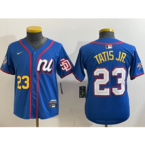MLB Padres 23 Fernando Tatis Jr. Blue National League 2025 All Star Nike Cool Base Youth Jersey